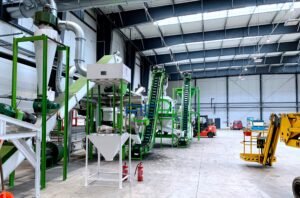 Complete pellet production line for vegetable waste processing